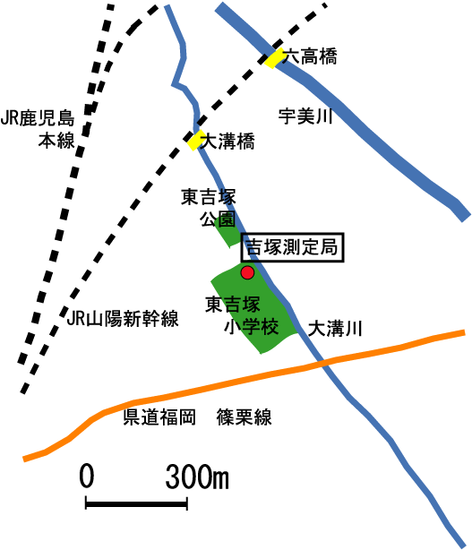 吉塚測定局の地図