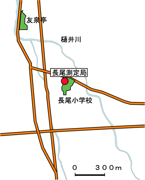 長尾測定局の地図