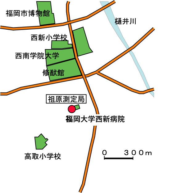 祖原測定局の地図
