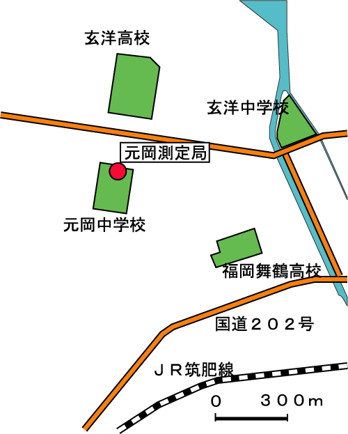 元岡測定局の地図