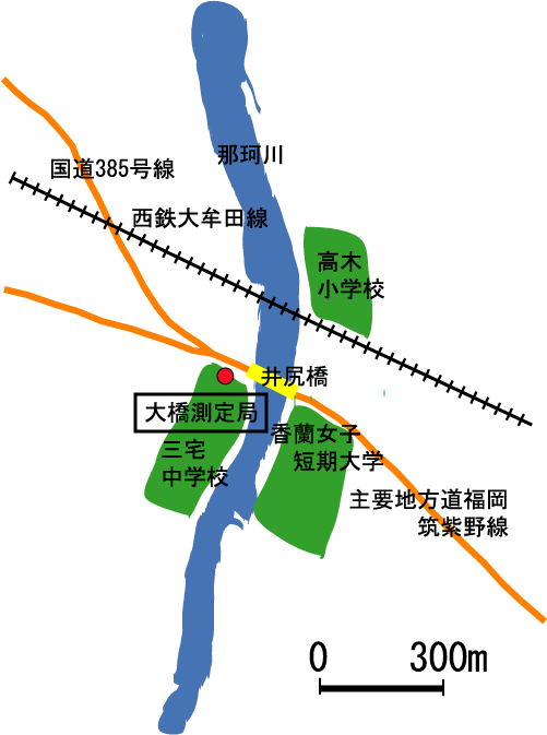 大橋測定局の地図
