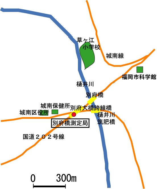 別府橋測定局の地図