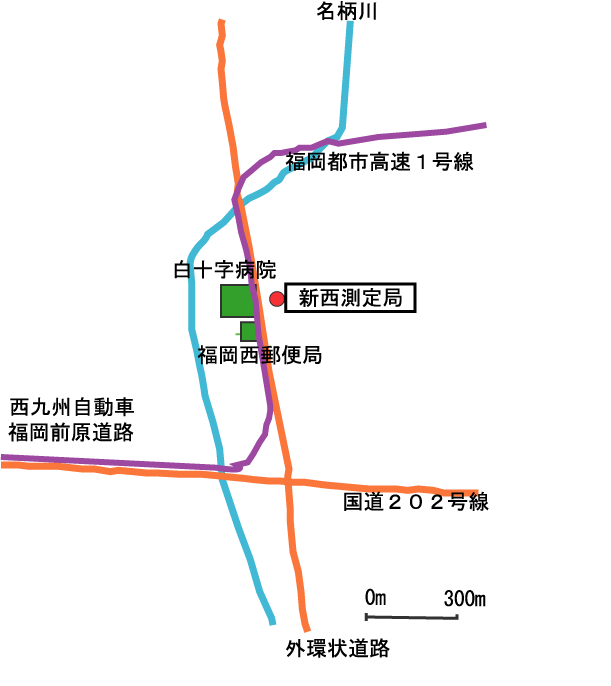 石丸測定局の地図