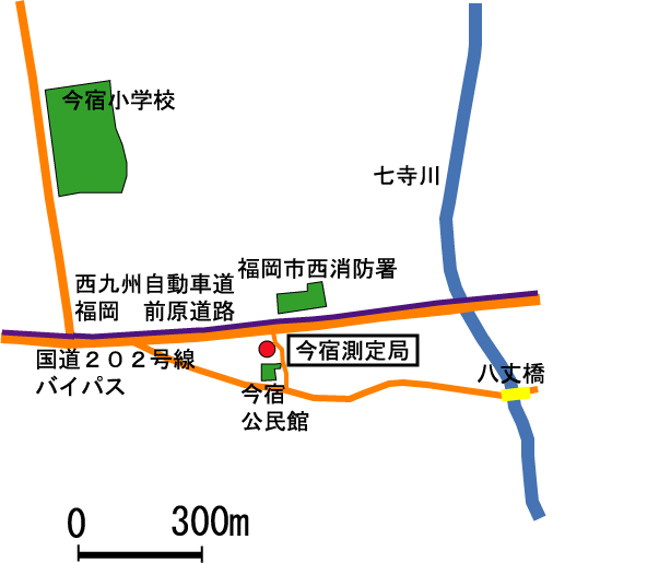 今宿測定局の地図