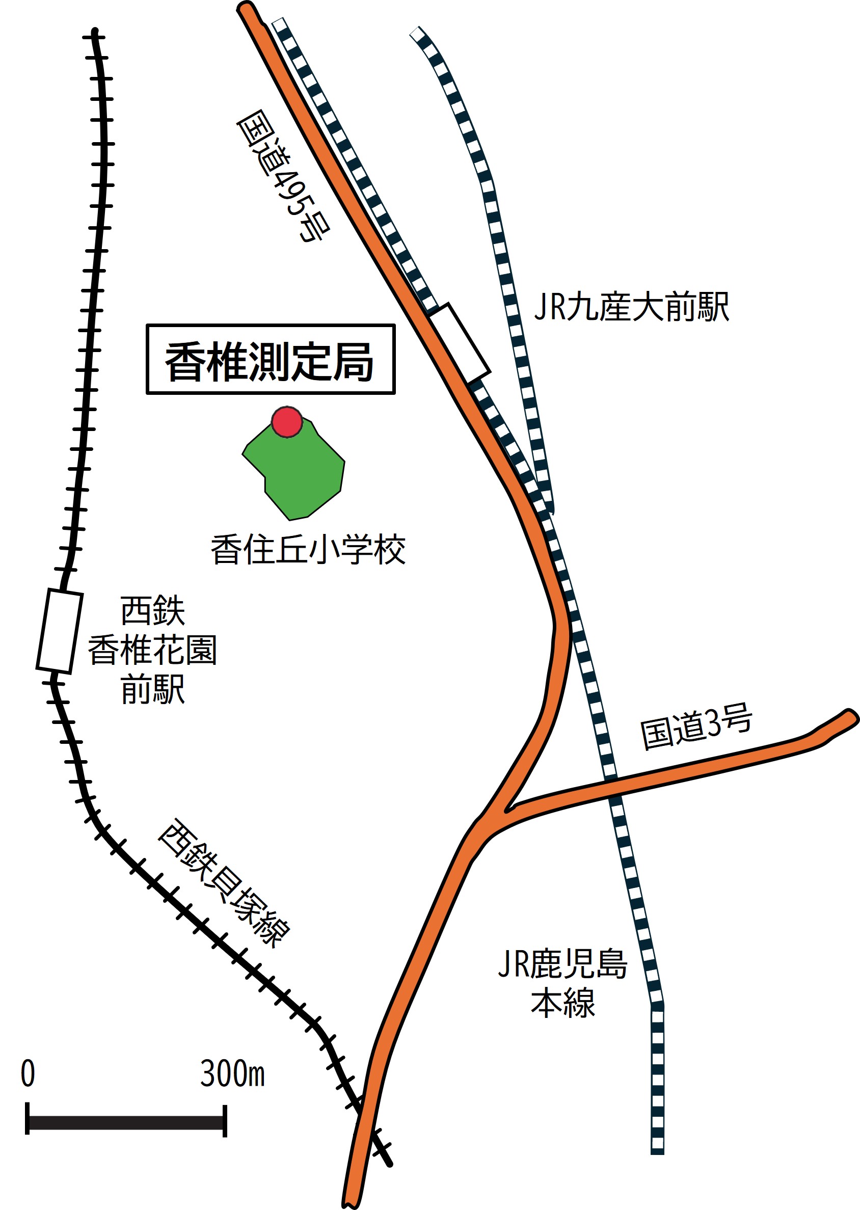 香椎測定局の地図