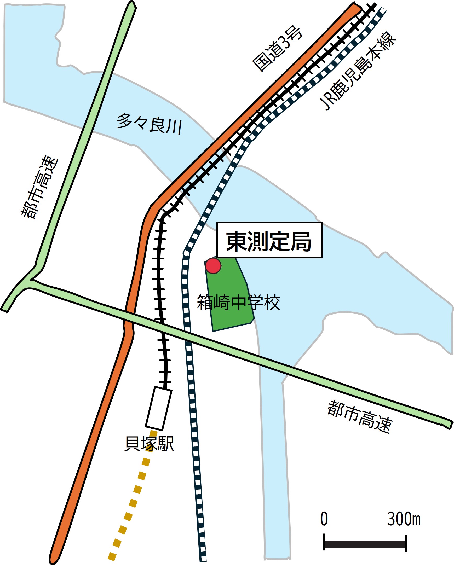 東測定局の地図