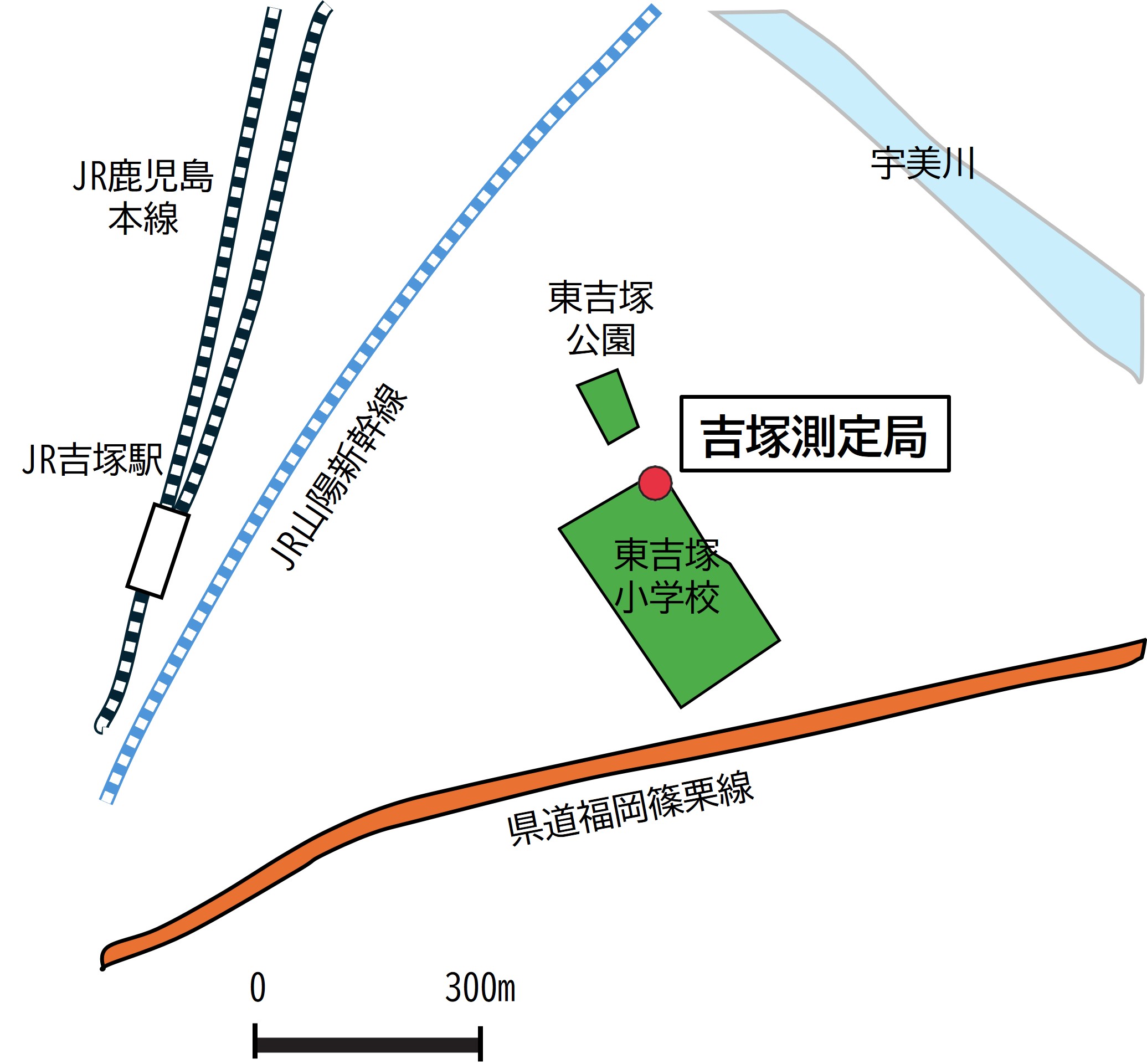 吉塚測定局の地図