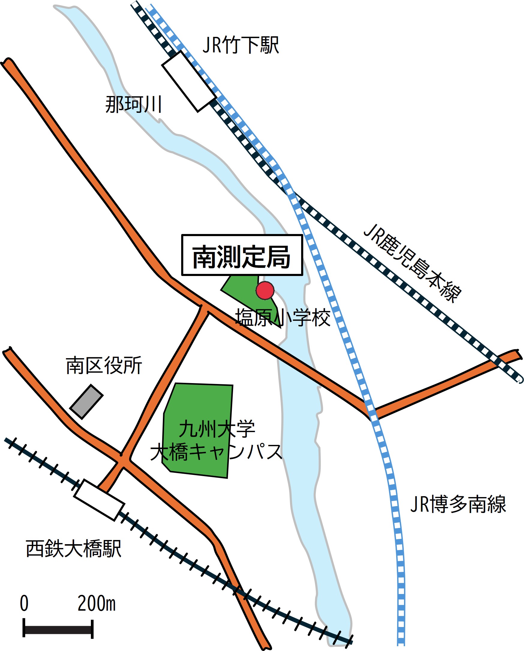南測定局の地図
