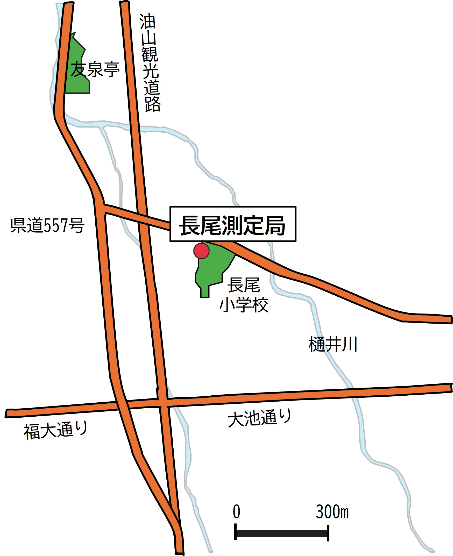 長尾測定局の地図