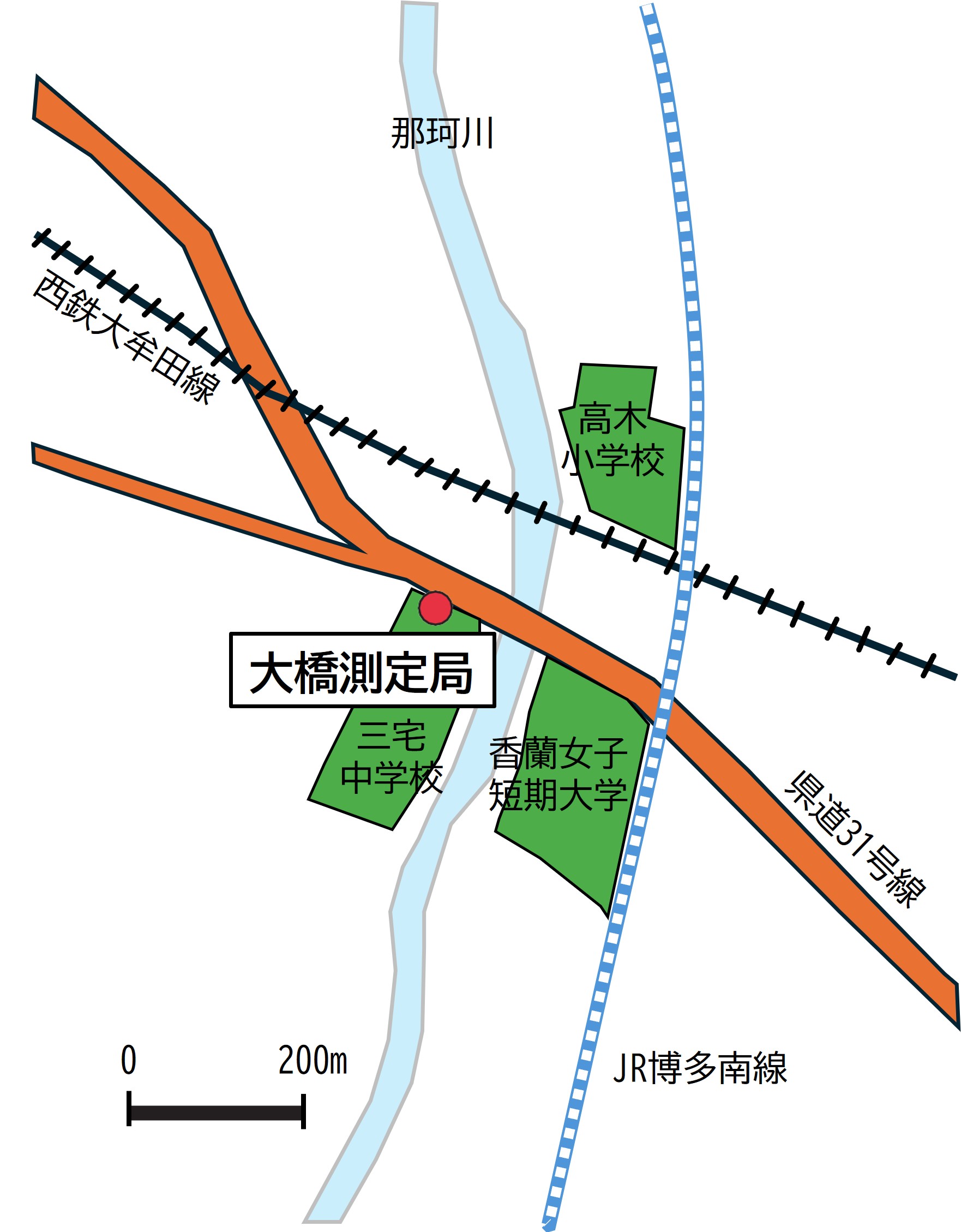 大橋測定局の地図