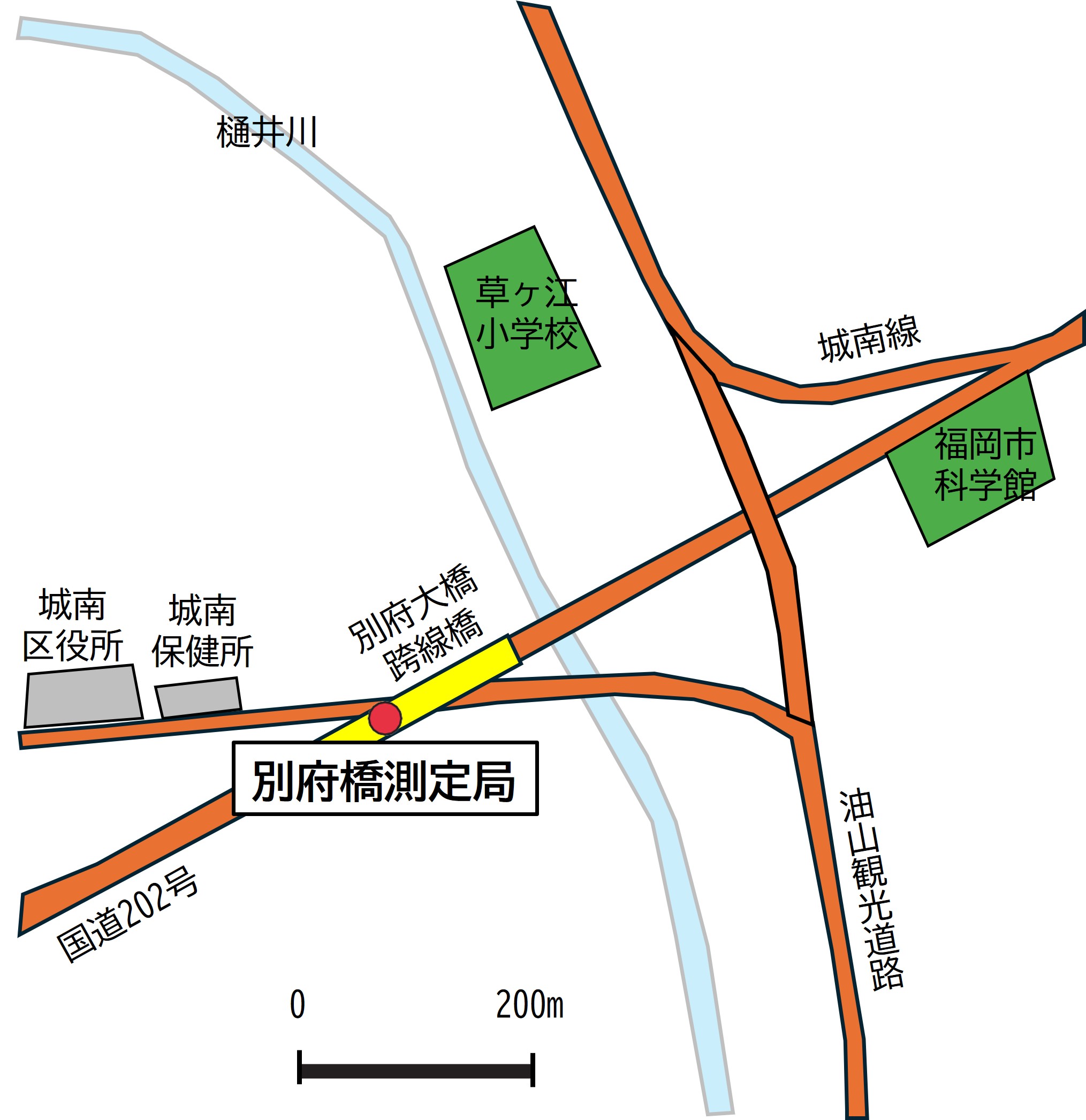 別府橋測定局の地図